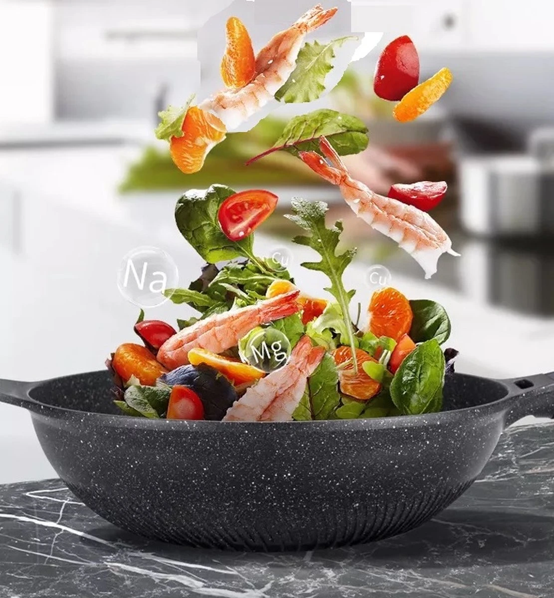 Cheffinger Wokpan Met Deksel - 32cm - Zwart - Pan - Keukenaccessoires - Afbeelding 8