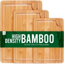 Rochester Snijplanken Hout – Borrelplank – Serveerplank - 3-Delig – Organisch Bamboe – Luxe Design – Hygienisch En Duurzaam