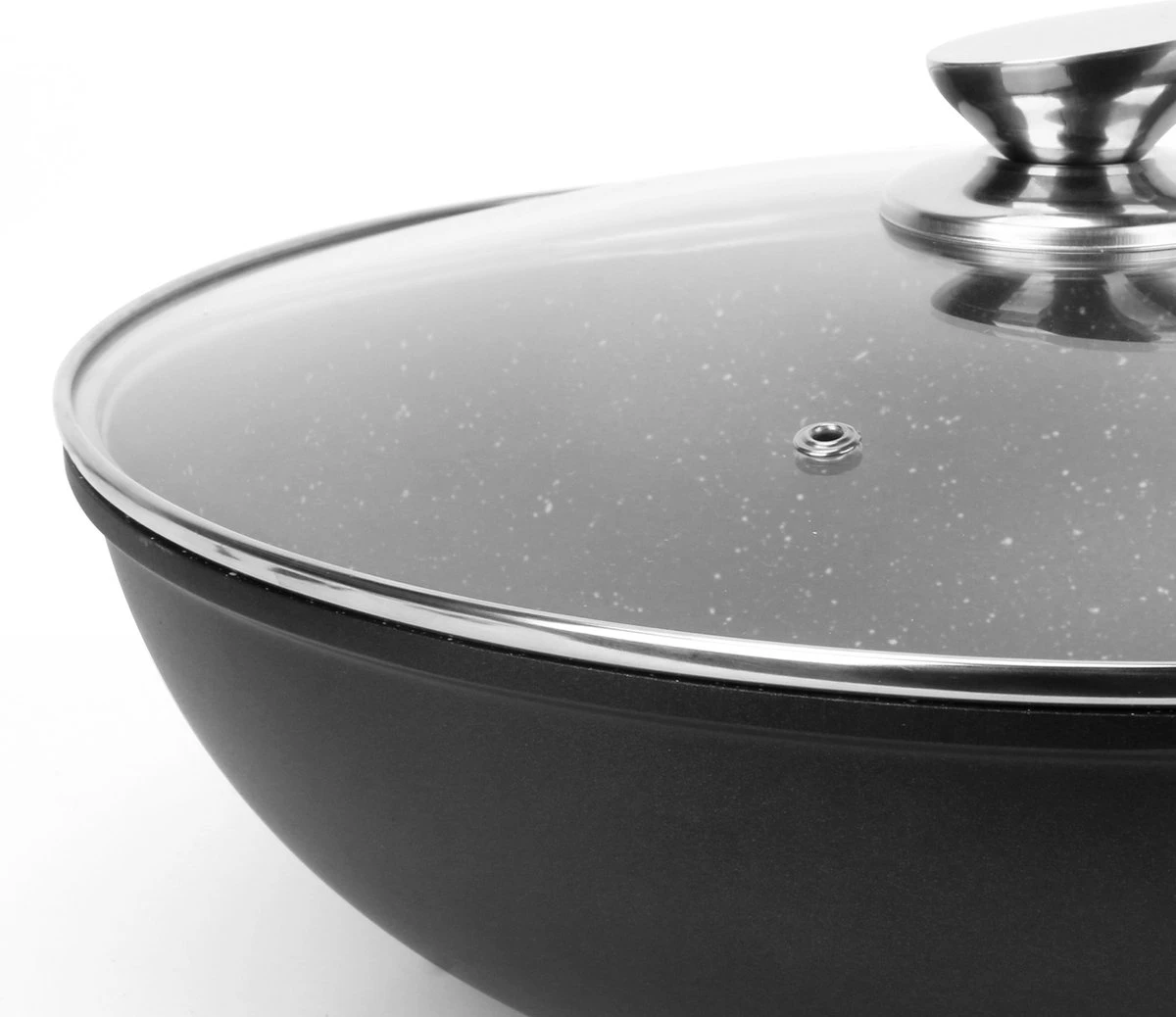 Swiss Pro+ Wokpan - Met Glazen Deksel - 28cm - Zwart - Afbeelding 2