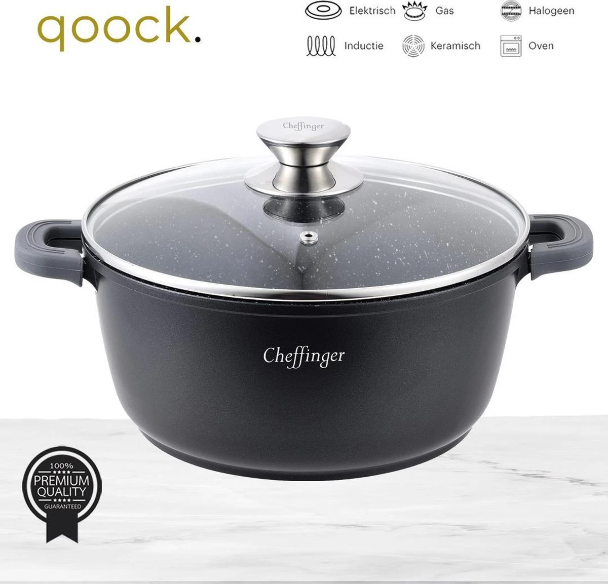 Cheffinger Cooking | Braadpan Met Deksel | 24cm | Alle Warmtebronnen | DC24 - Afbeelding 2