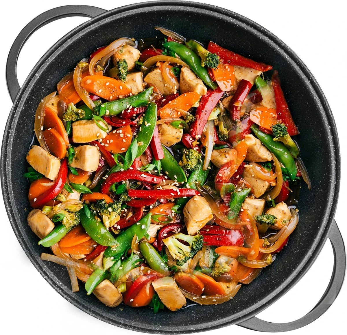 BIKO - Wokpan Ø 36 Cm - Marmeren Coating - Glazen Deksel - Wadjan - Zwart - Afbeelding 2