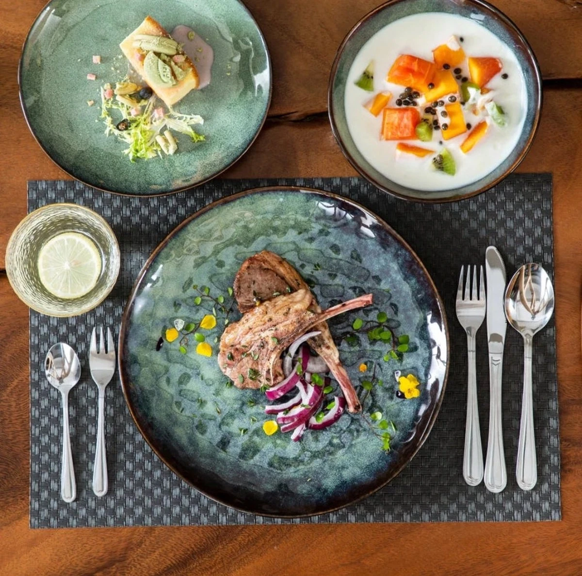 Serviesset 8 Personen - 24 Delig - Handgemaakt Keramiek - Vancasso Groen - Afbeelding 2