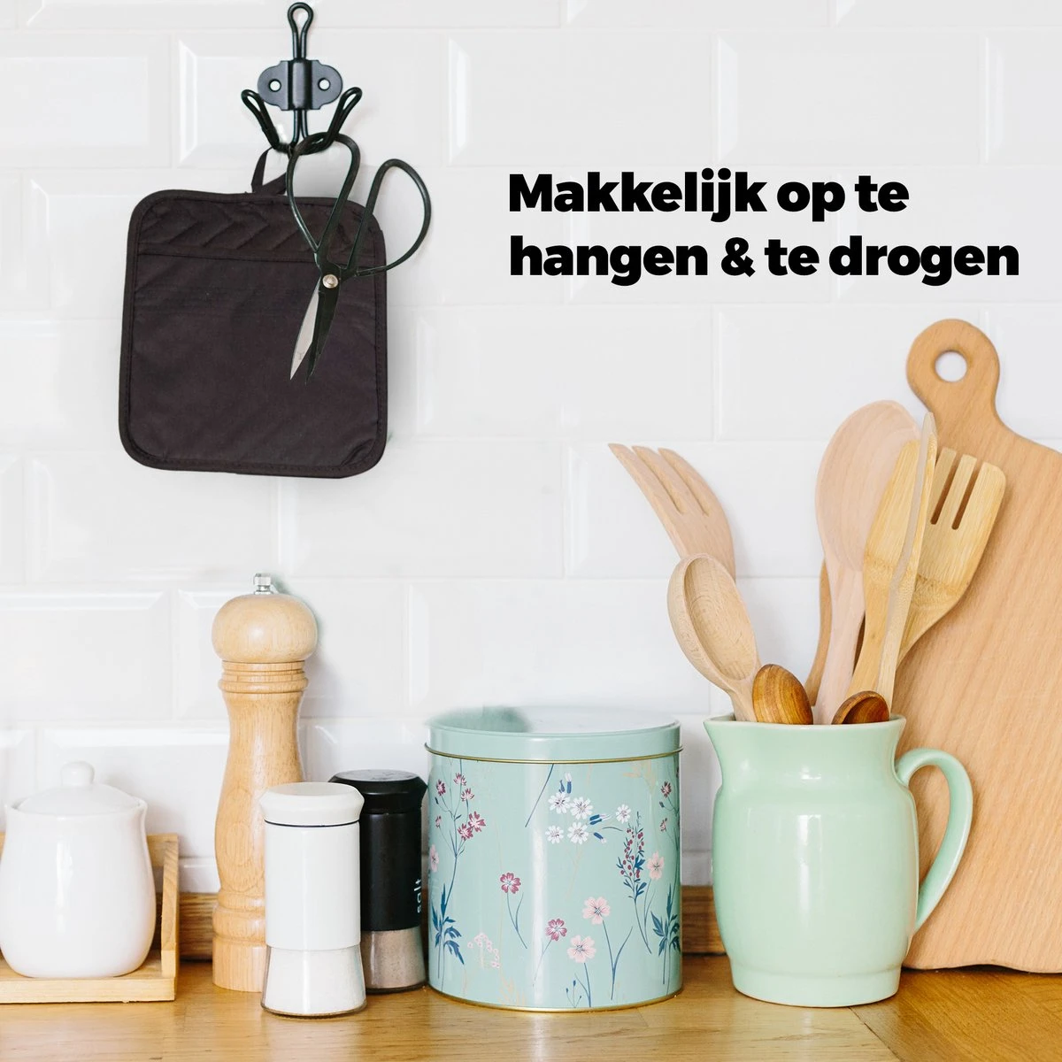 Roegaarden Pannenlappen - Pannenlap - 2 Stuks - Met Insteekvakken - Zwart - Afbeelding 3