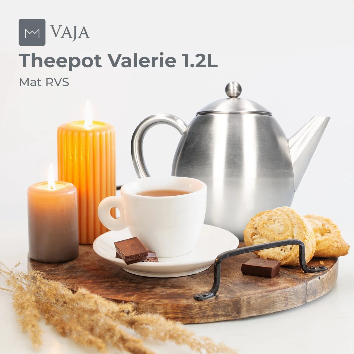 Vaja Valerie - Theepot Met Filter - Dubbelwandig - RVS - 1.2L - Afbeelding 9