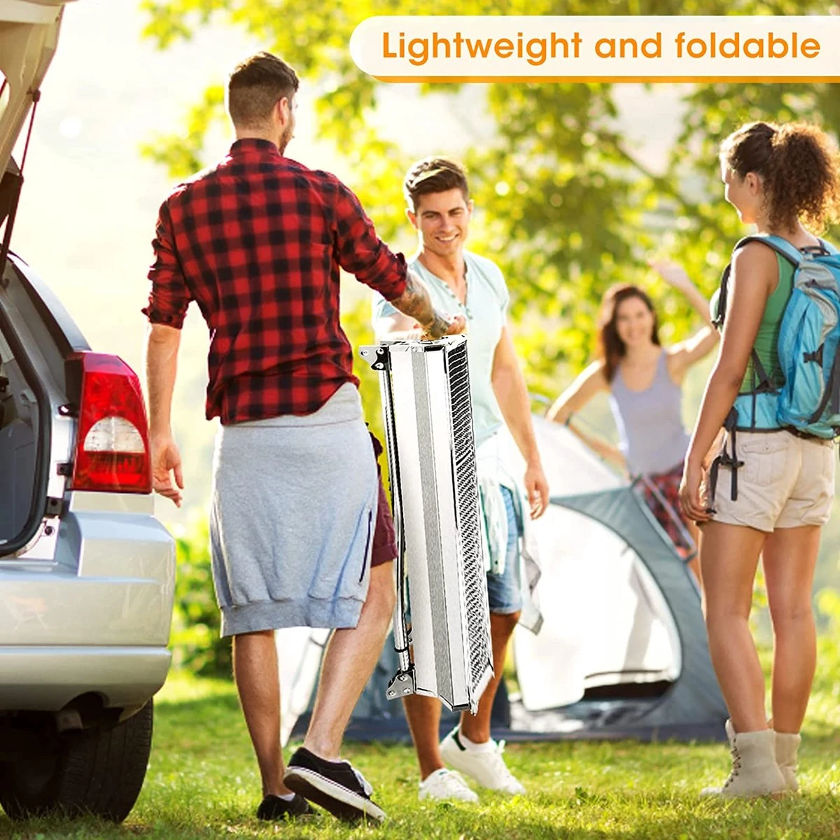 Uten - Houtskoolbarbecue - Opvouwbare Barbecue - Houtskoolbarbecues - Draagbare Camping Barbecue - 430 Roestvrij Staal Grill BBQ - 5-10 Persoon Tuin Buitenfeest - Zilver - Afbeelding 3