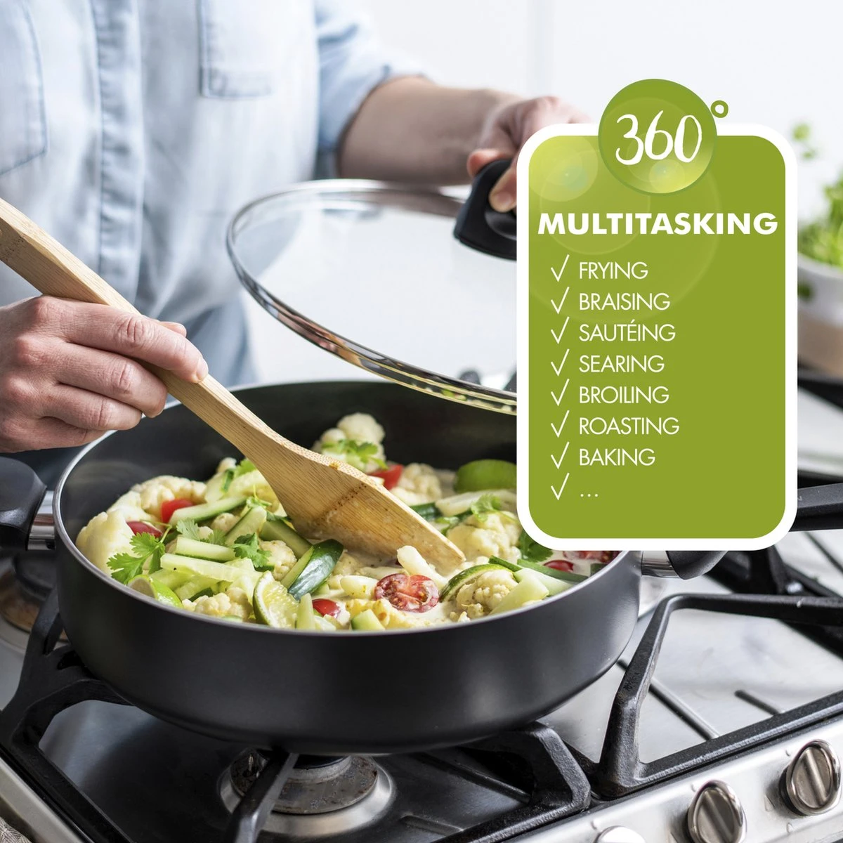 GreenPan Memphis Pannenset - 20-delig - Zwart - Inductie - PFAS-vrij - Afbeelding 4