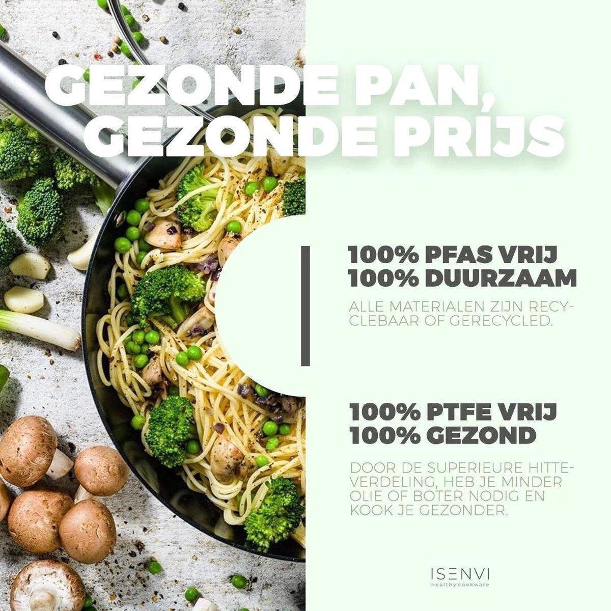 ISENVI Avon Keramische Wok Met Deksel 36 CM - Ergo Greep - Afbeelding 5