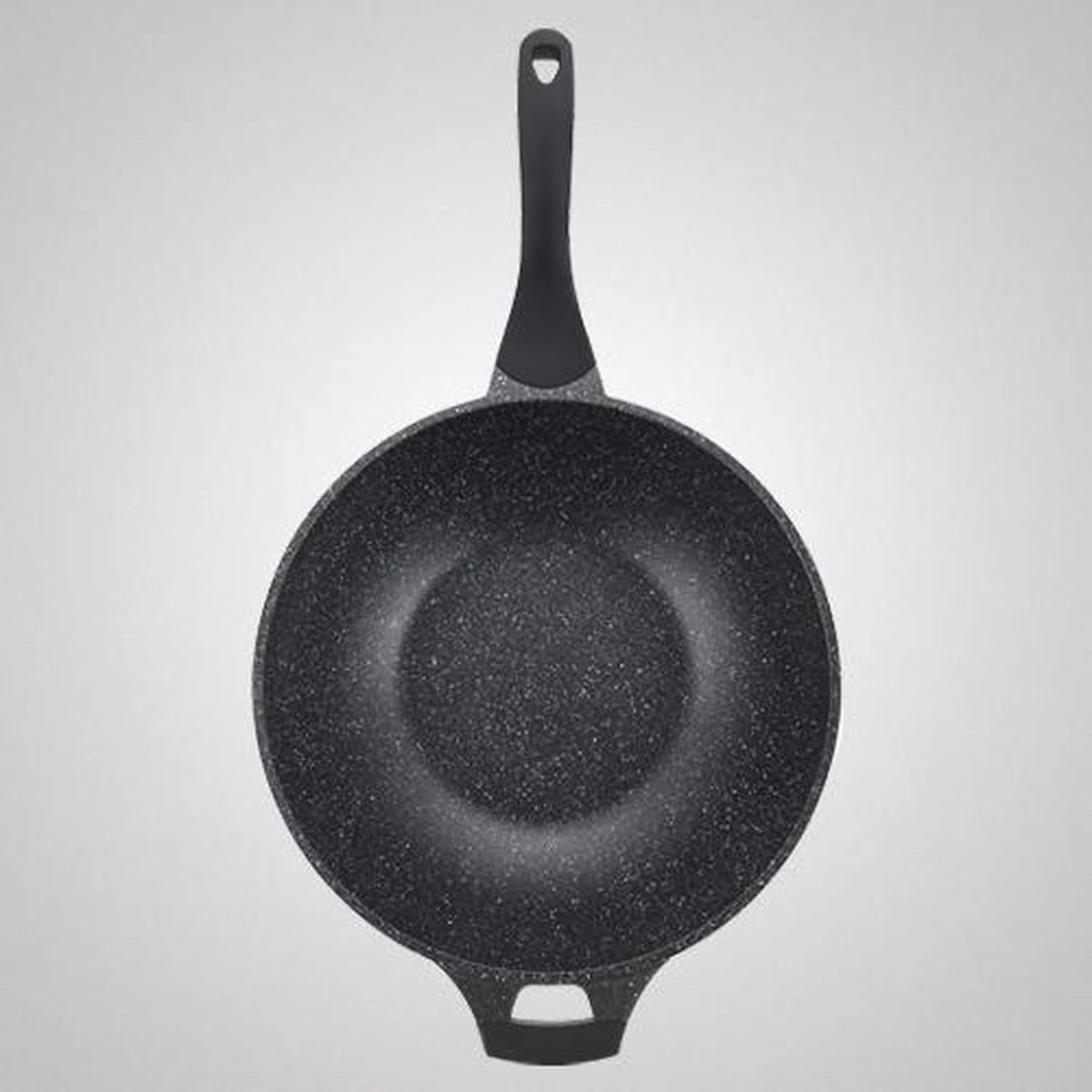 Royalty Line Marble Coating Wokpan - Met Glazen Deksel - Zwart - 32 Cm - Afbeelding 2