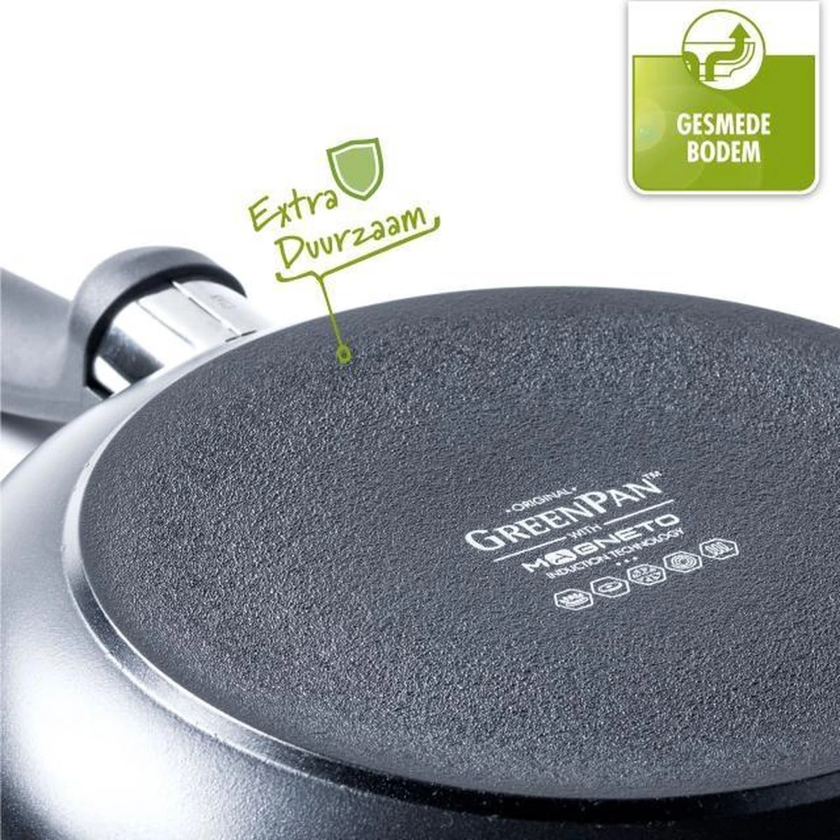 GreenPan Cambridge Koekenpan 26cm - Zwart - Inductie - PFAS-vrij - Afbeelding 5