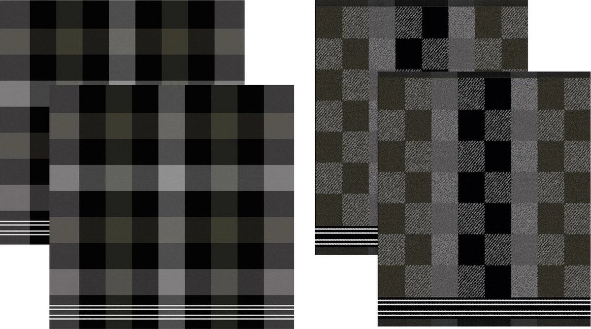 DDDDD Feller - 2 Theedoeken & 2 Keukendoeken - Grey