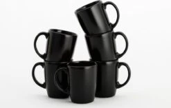 Lite-Body - Hermes - Thee Beker 30cl Set Van 6 - Zwart Mat