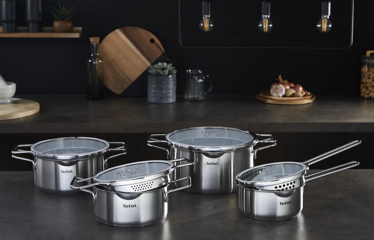 Tefal Nordica Pannenset 4 Delig - Steelpan Ø16 Cm & Kookpan Ø 18 + Ø 20 + Ø 24 Cm - Afbeelding 2