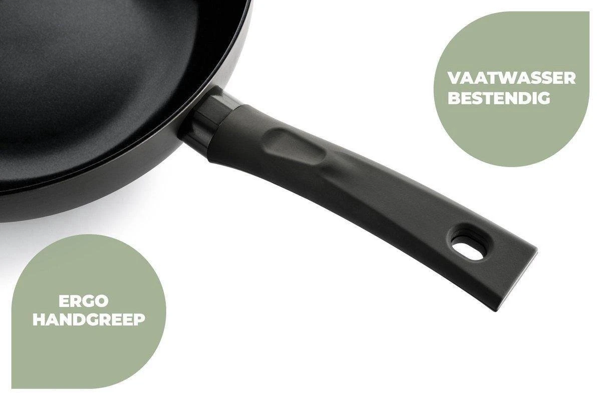 ISENVI Avon Keramische Wok Met Deksel 36 CM - Ergo Greep - Afbeelding 6
