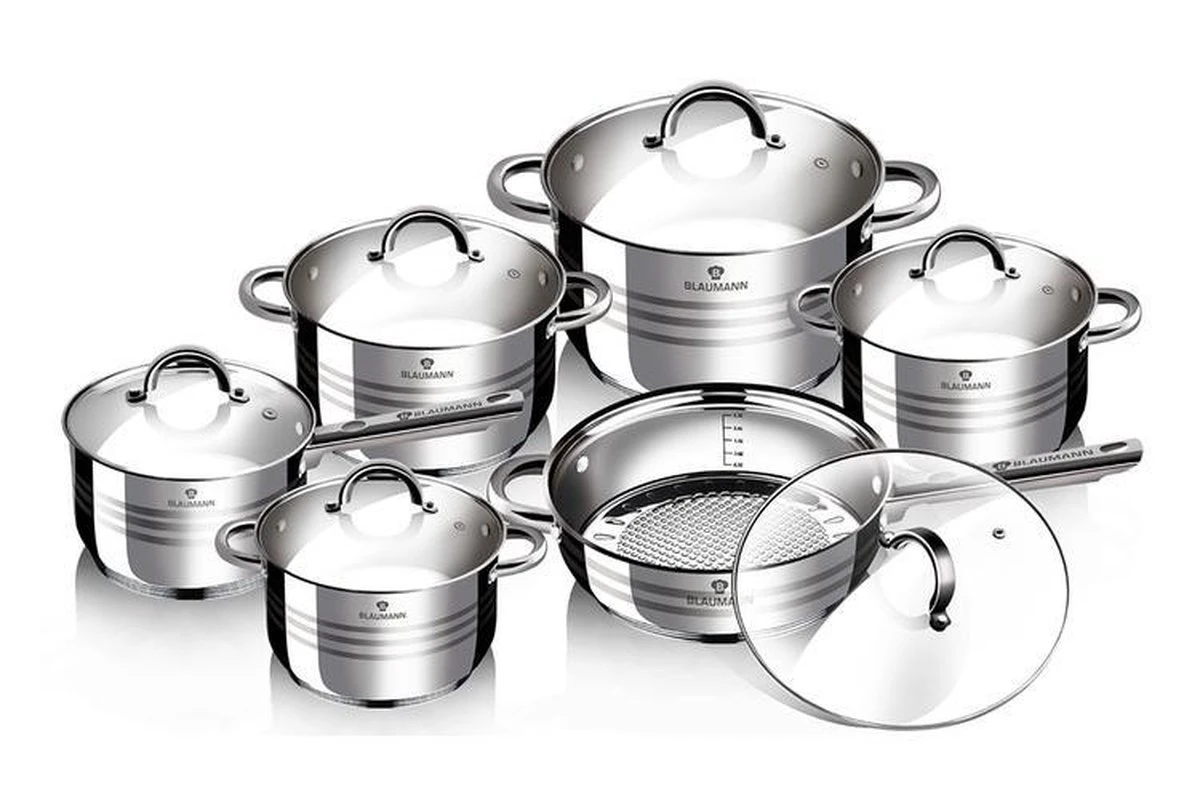 Blaumann 12-delige Roestvrijstalen Pannenset - Afbeelding 3