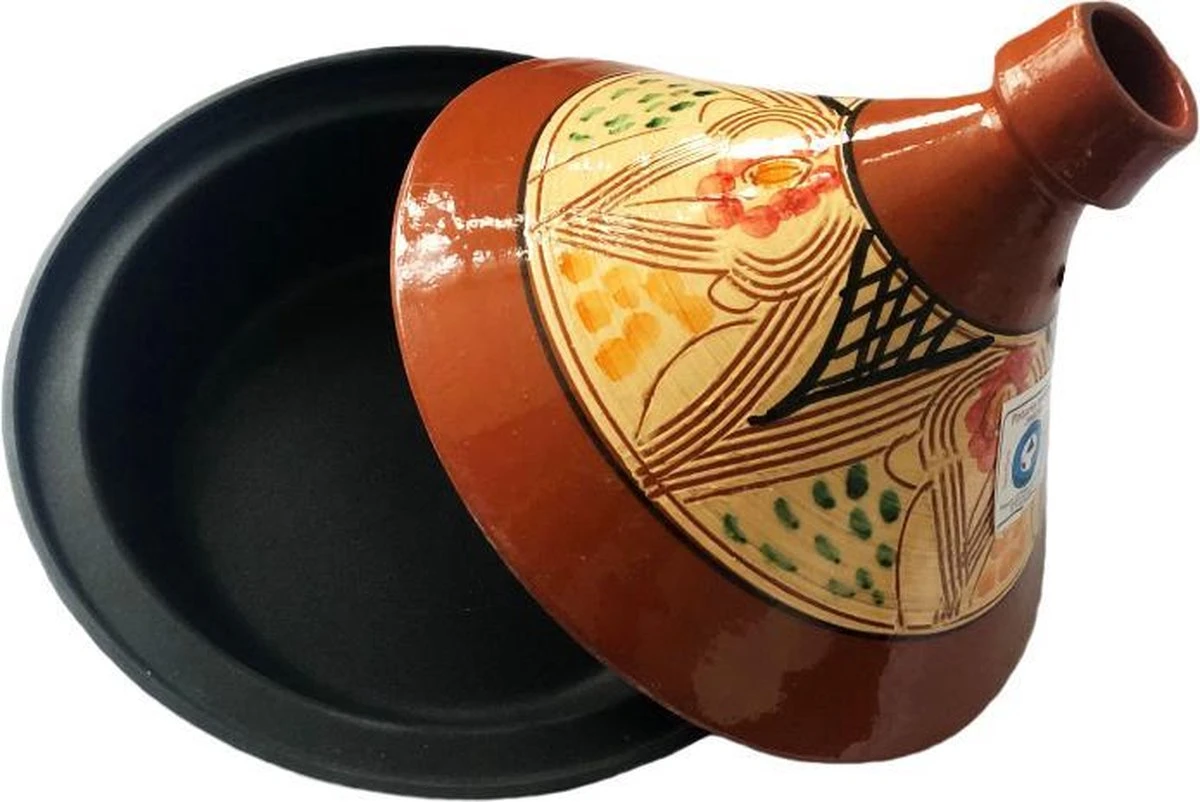 Tajine Van Aardewerk En Gegoten Aluminium, Ook Geschikt Voor Inductie - Afbeelding 2