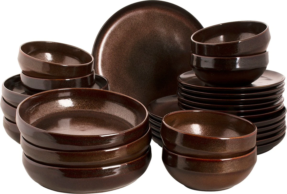 Palmer Serviesset Bama Copper Stoneware 6-persoons 24-delig Koper - Afbeelding 2