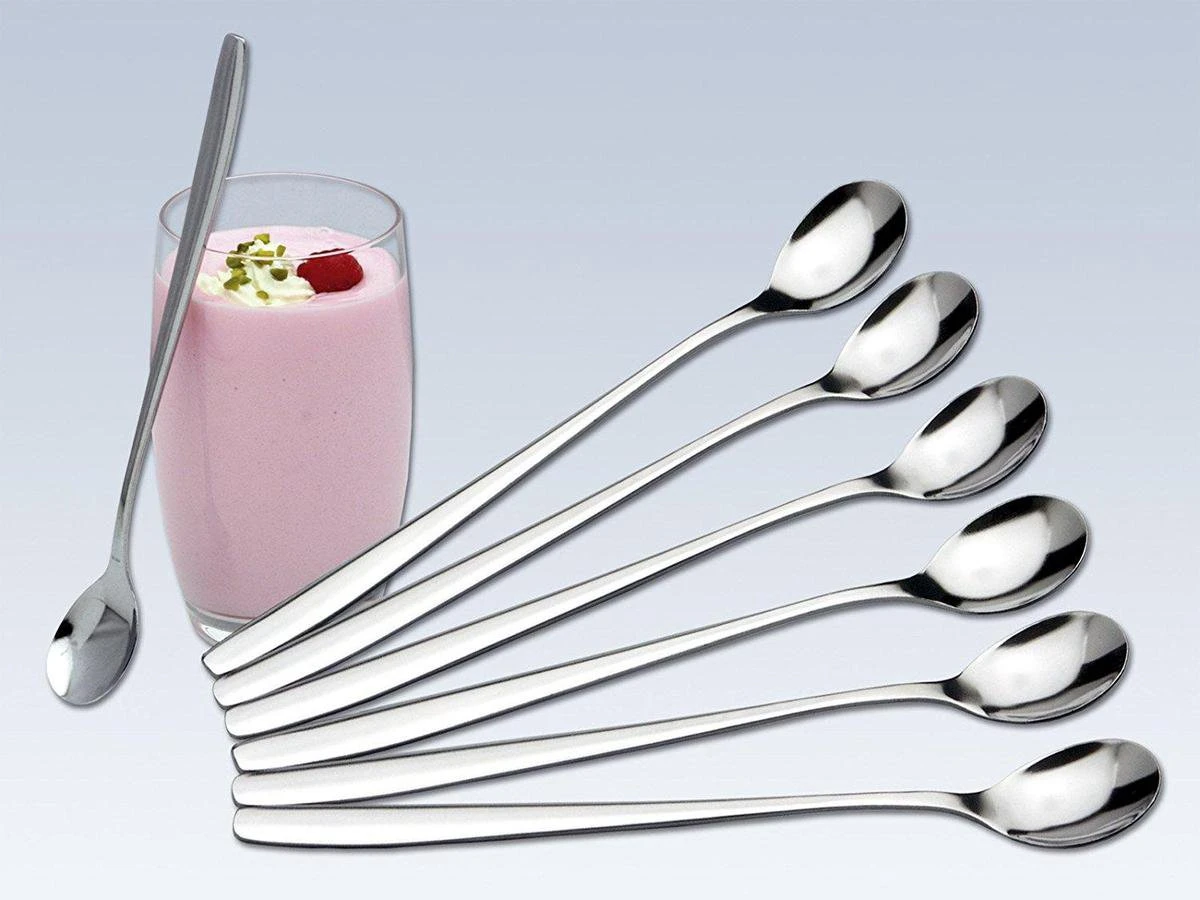 Dessertlepels - Cocktaillepels - IJslepels - Latte Macchiato Lepels - Yoghurtlepels - Set Van 6 Stuks -RVS (18/0) -19 Cm - Afbeelding 3