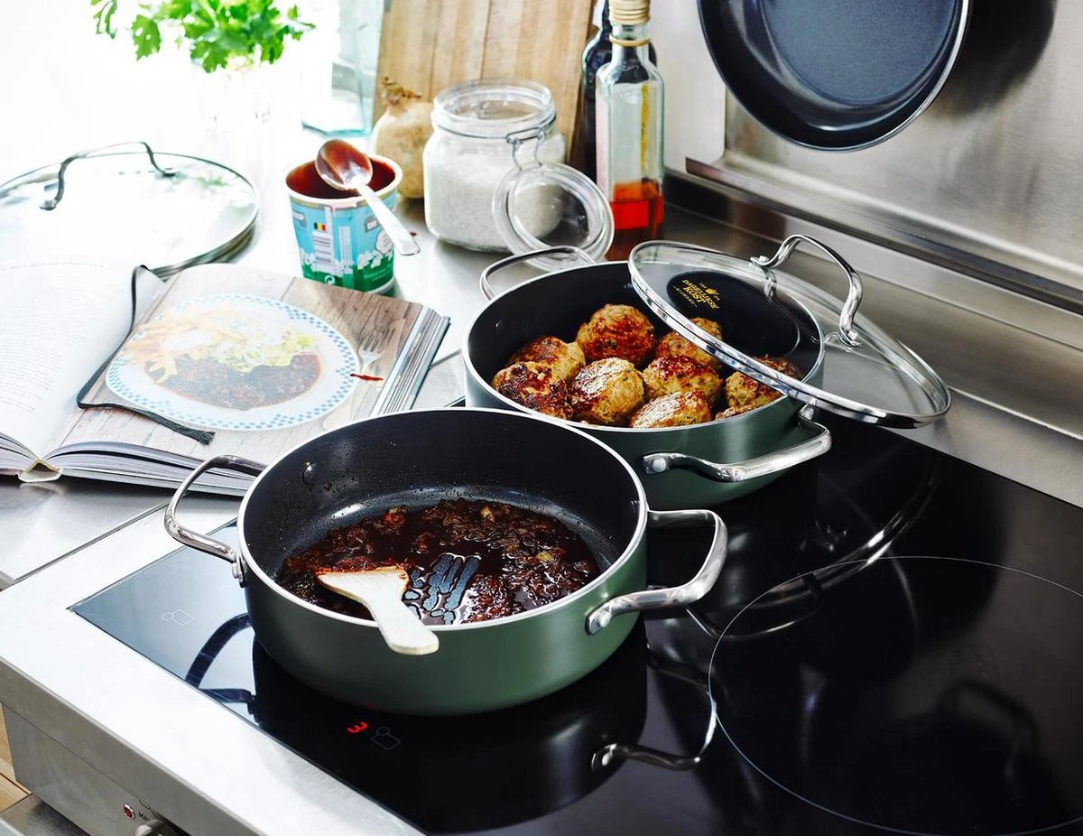 Dagelijkse Kost Door Jeroen Meus - Hapjespan Met Deksel ø24cm - Inductie - PFAS-vrij - Afbeelding 3