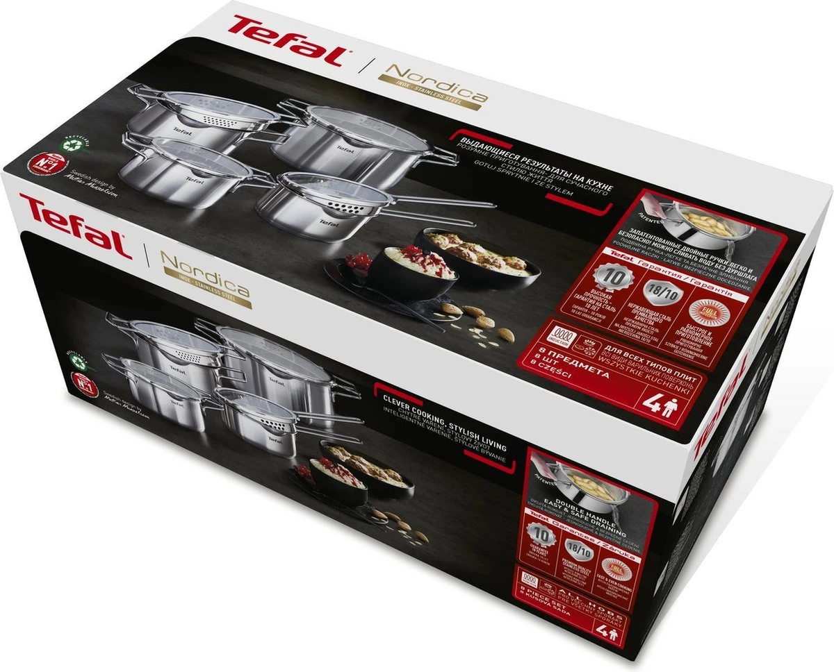 Tefal Nordica Pannenset 4 Delig - Steelpan Ø16 Cm & Kookpan Ø 18 + Ø 20 + Ø 24 Cm - Afbeelding 18