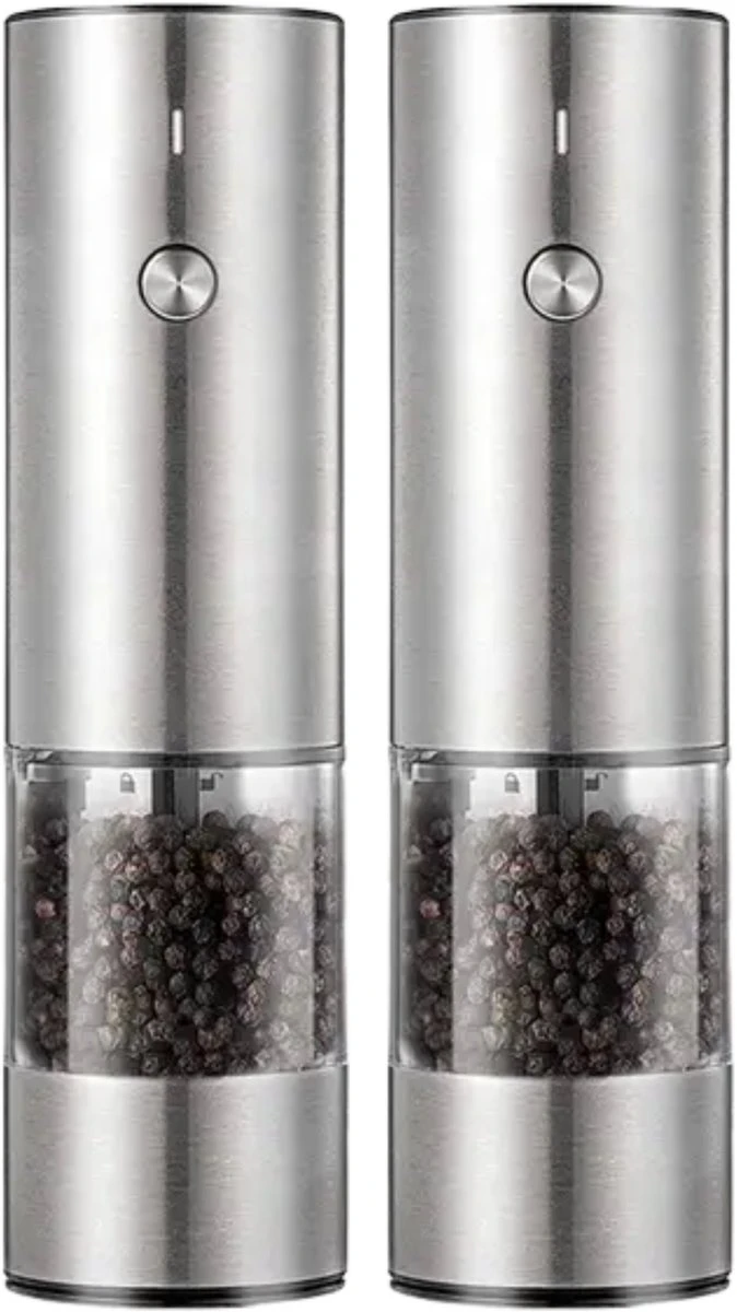 GOV Elektrische Peper- En Zoutmolen RVS XL Oplaadbaar - Automatische Pepermolen