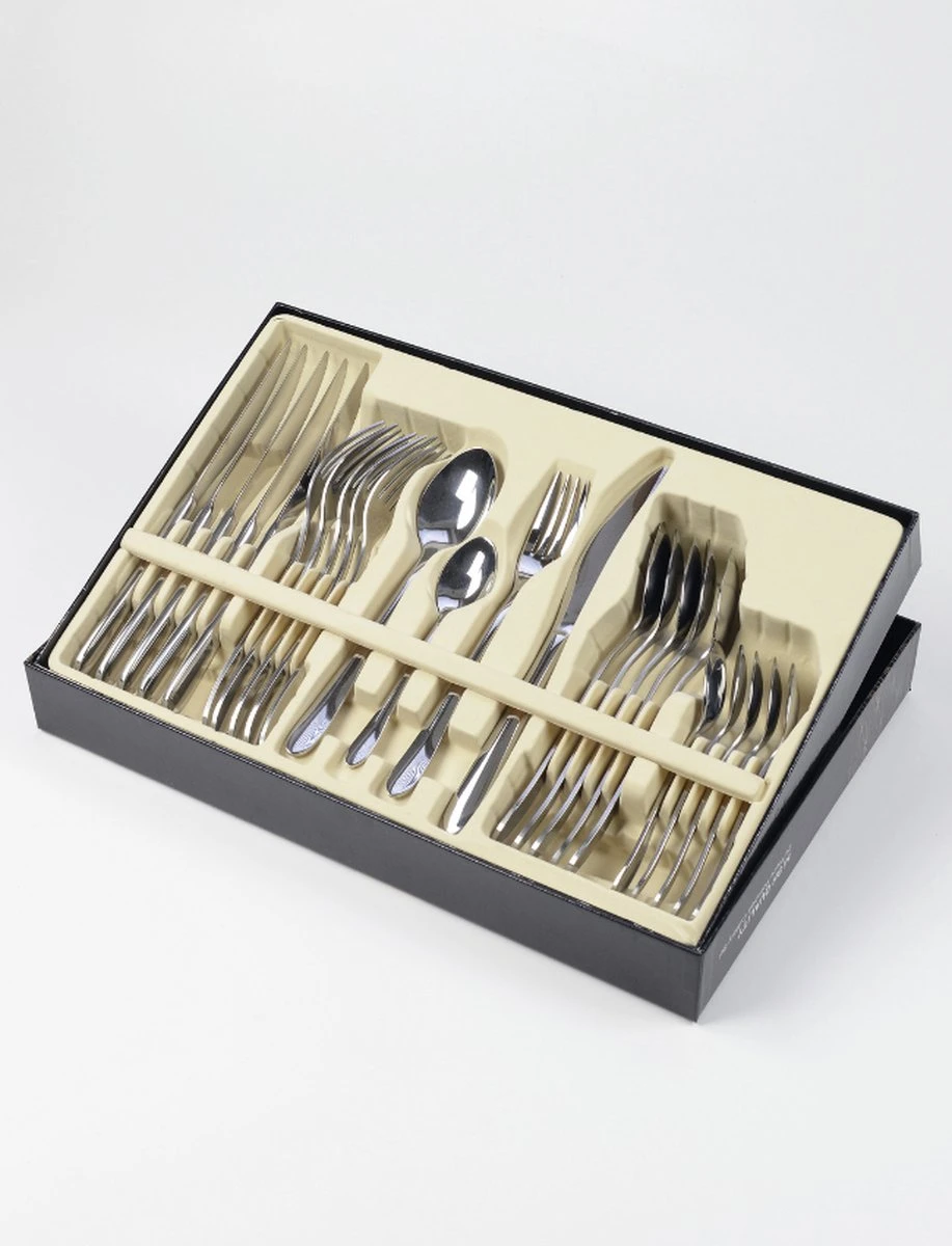 Merkloos Bestekset Luxe Round 24-delig | Premium Quality | 6 Personen - Afbeelding 2